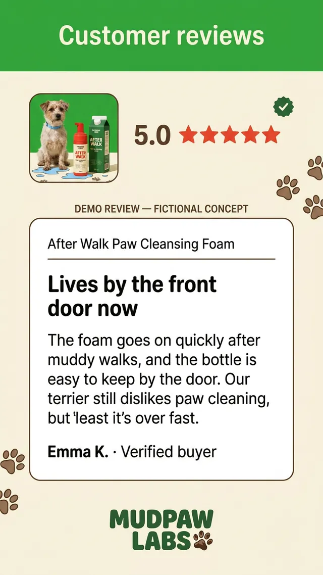 Mudpaw Labs fictional customer review ad
